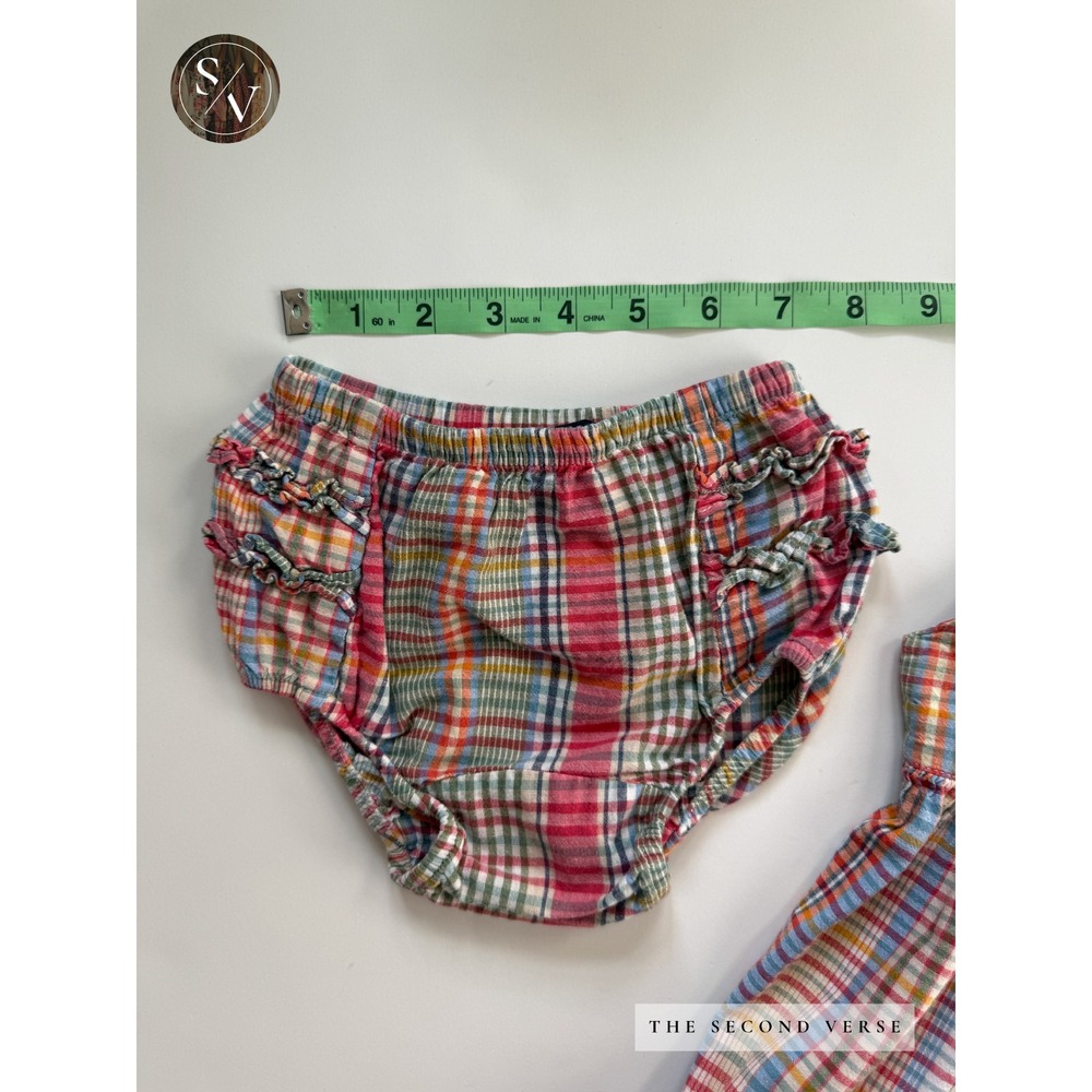 Ralph Lauren Baby Girls Multi Plaid Sundress Coattgecore Bloomers Set 6-12M - Picture 12 of 15